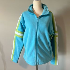 Columbia sz XL women’s full zip fleece jacket teal
